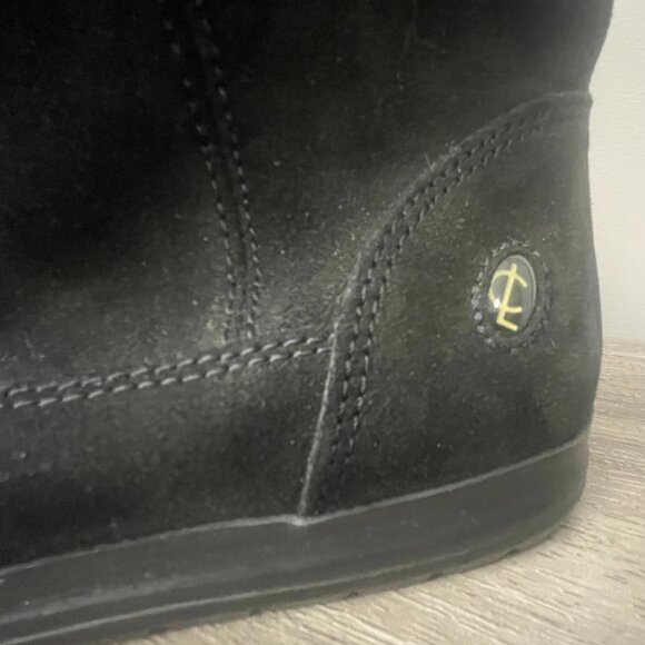 Coach Tatum Black Leather Wool Mid-Calf Boots Women’s 9M | Signature Logo Winter - Picture 5 of 10